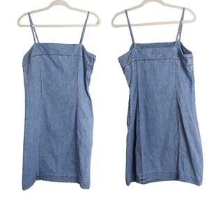 Y2K Vintage Lauren Jeans Co Blue Denim Spaghetti Strap Dress Women's 12
